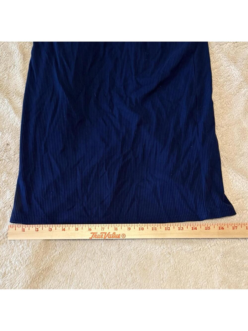 Banana Republic Sleeveless Turtleneck Ribbed Dress Royal Blue Size XS - Picture 3 of 4